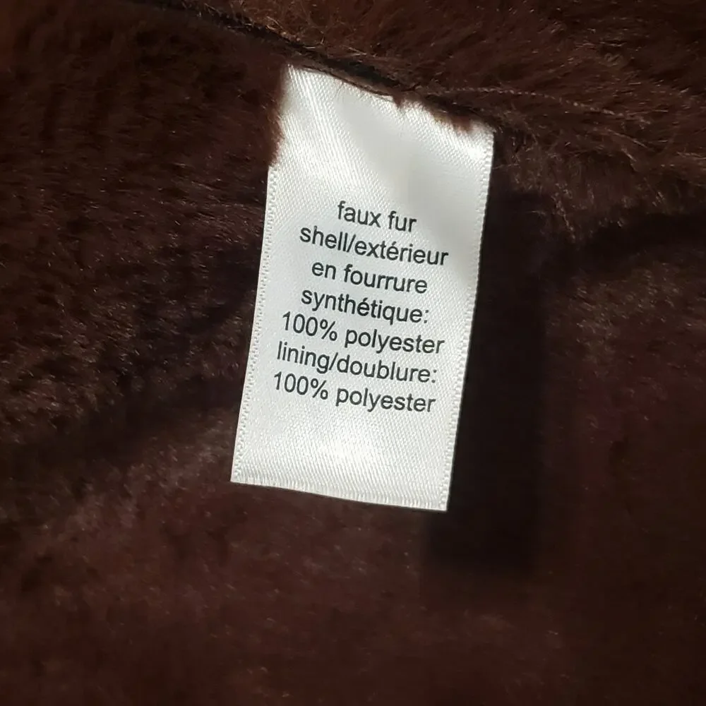 NWT Maurices Faux Suede + Fur Moto Jacket Brown Asymmetrical Zip Sz Lg Bikercore